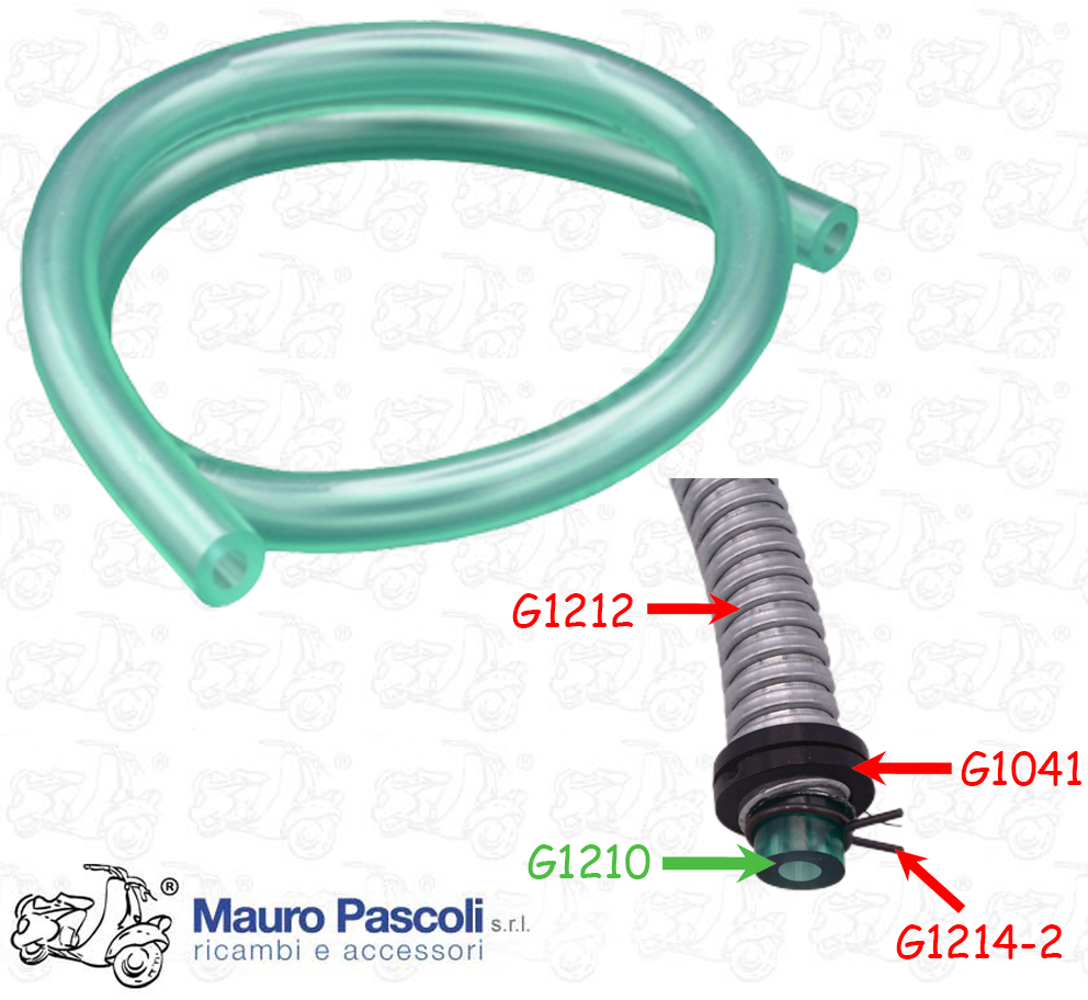 Tubo benzina serbatoio al carburatore mm 7 x 14. lunghezza cm 65.vespa.