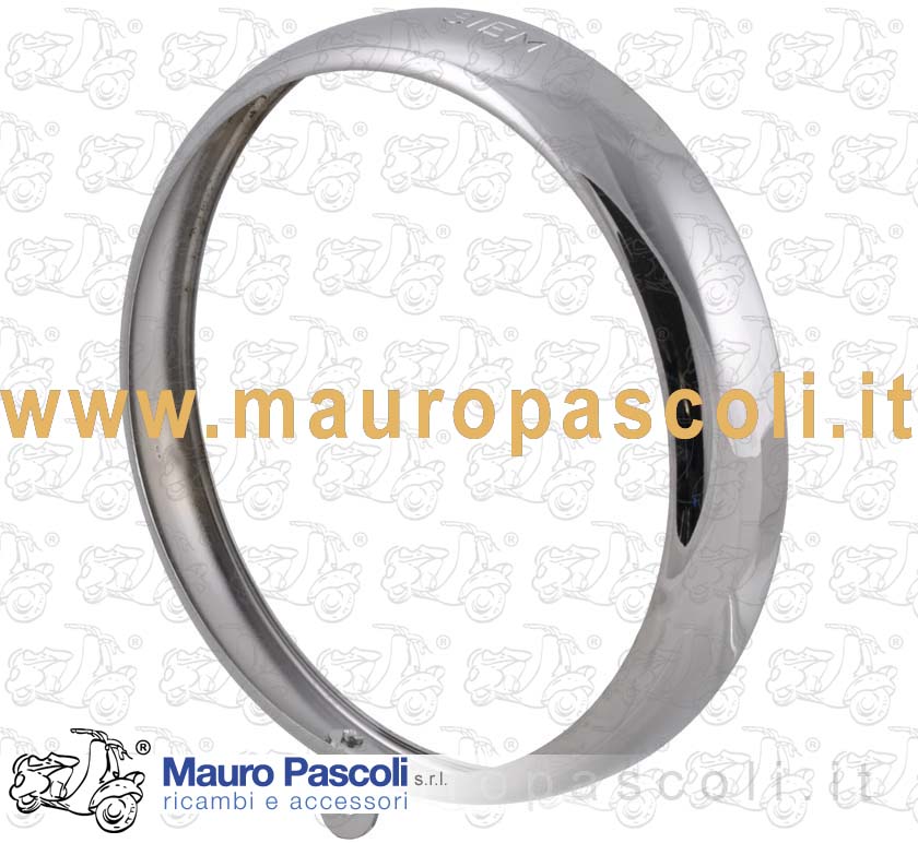 Cornice ghiera per faro al parafango da mm 95 marca siem,vespa - ape.