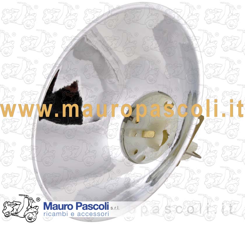 Parabola con un foro con portalampada diametro 130 mm,vespa 180 - 200.