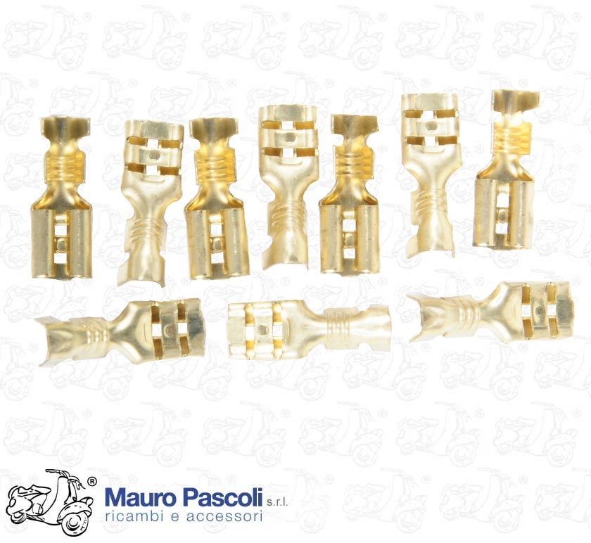 Kit 10 plug-in faston lugs, 4.8-hole