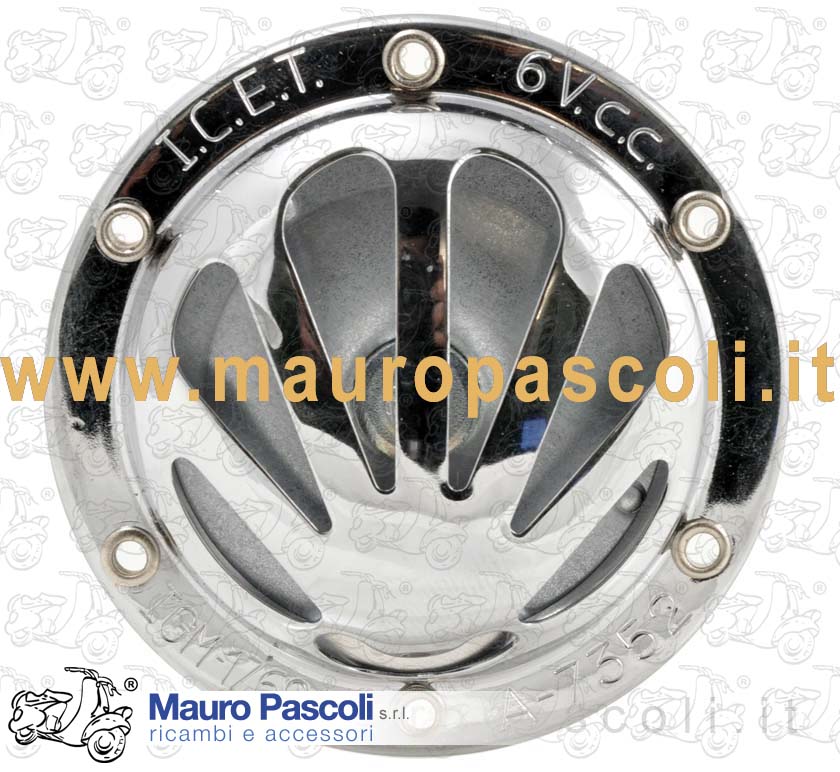 Claxon cromado corriente alterna 6 VOLT.