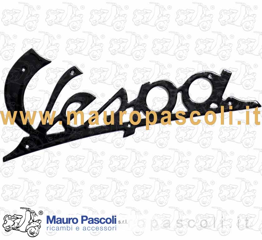 Targhetta anteriore - Vespa - in alluminio verniciato in blu notte.