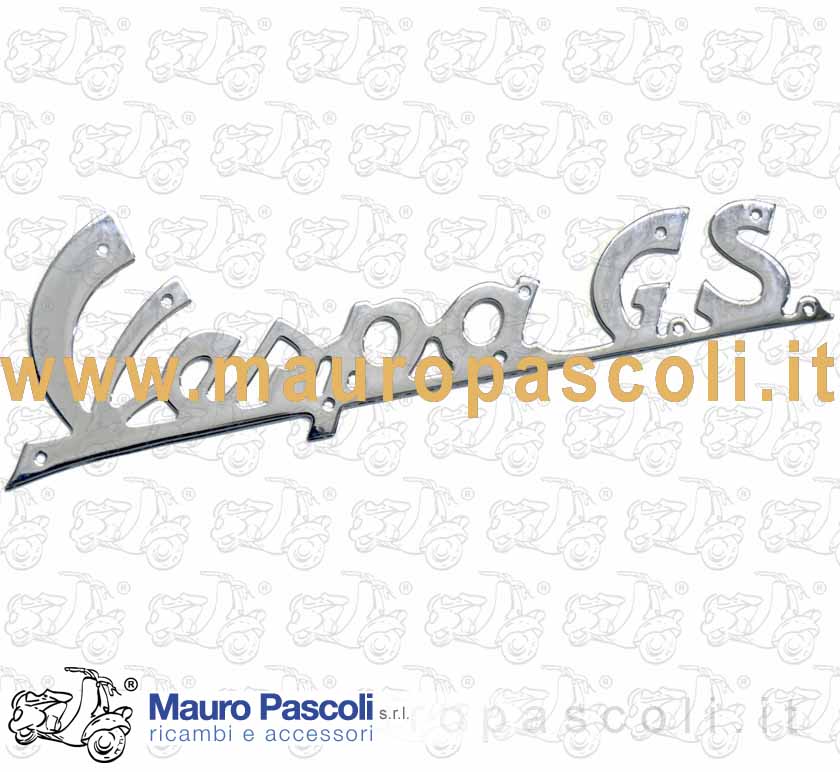 Targhetta anteriore Vespa gs in metallo ottone cromato.