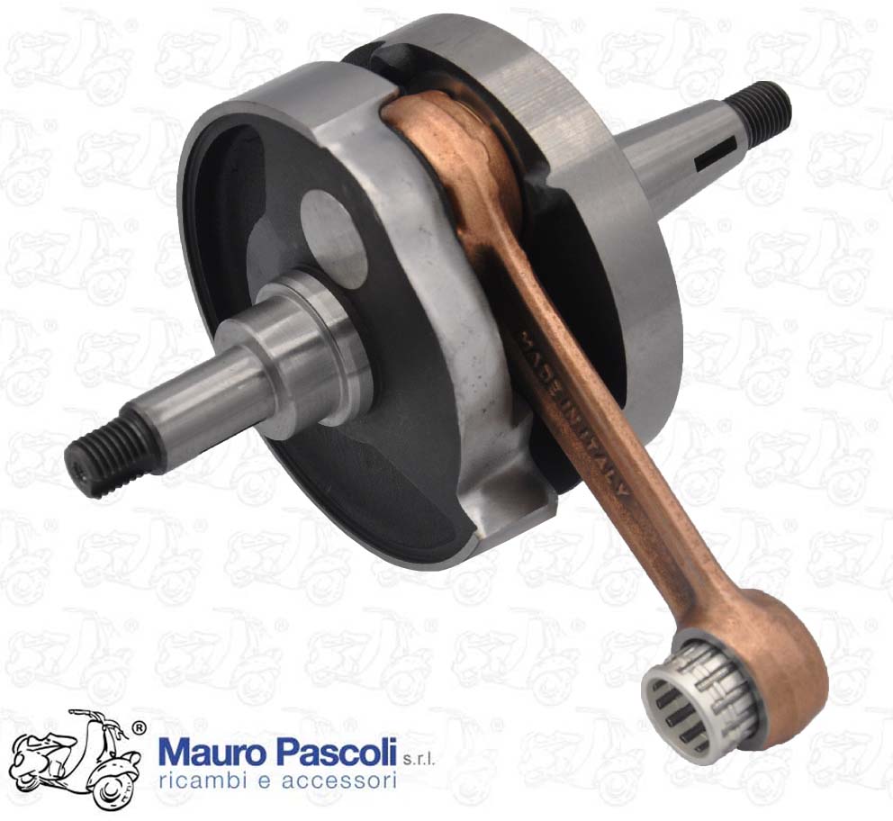 Albero motore completo di biella con gabbia a rulli,vespa 125 t5.