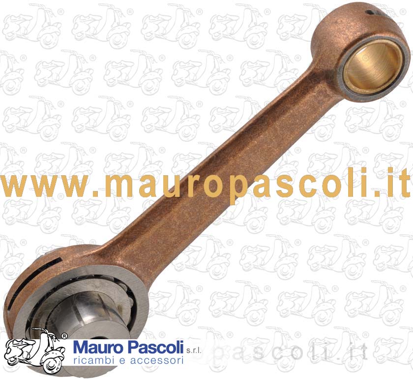 Biella completa di bronzina spinotto mm 15 e di asse,rasamenti e rulli,vespa.