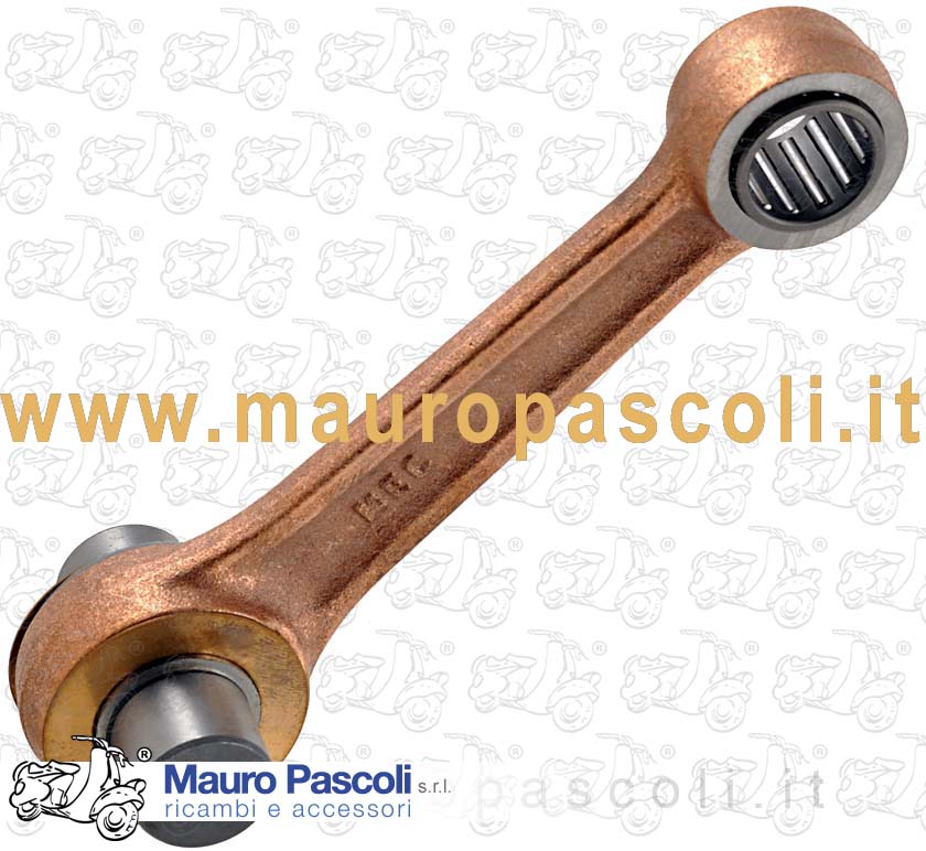 Connecting rod with axleand rollers