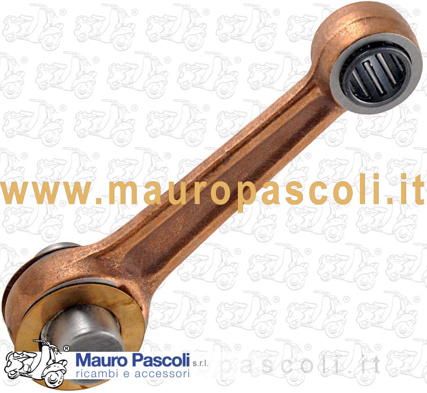 Connecting rod with axleand rollers