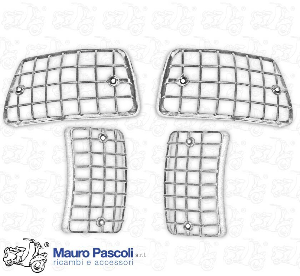 KIT 4 PLAQUES GRIS EN PLASTIQUE CHROMÉ, POUR FLASHERS