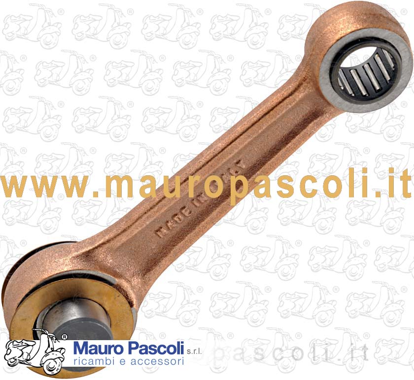 Connecting rod with axleand rollers
