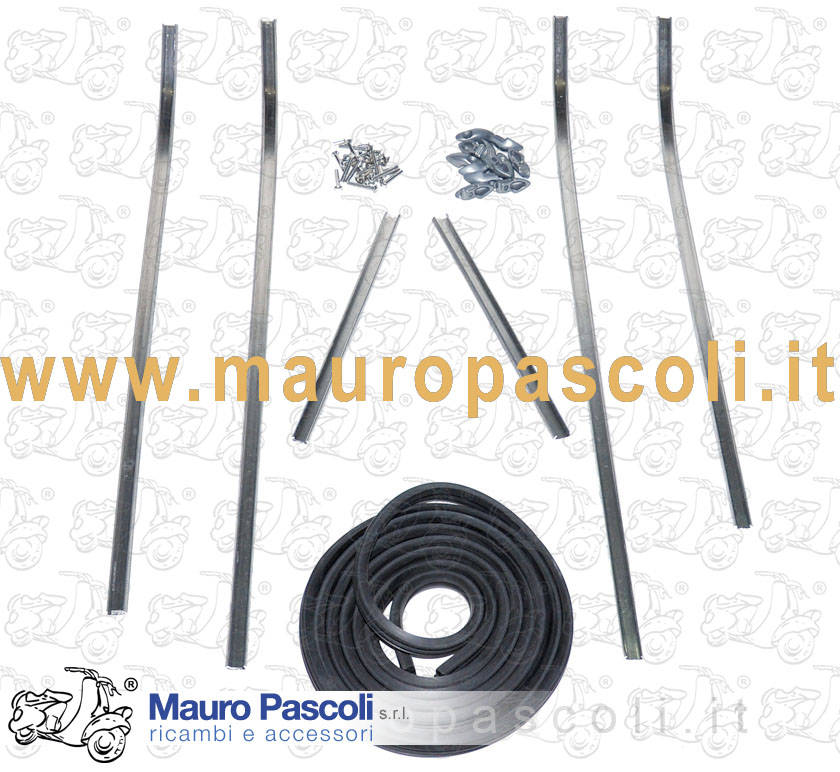 Kit pavimento completo,listelli alluminio,gomma,terminali,ribattini,vespa.